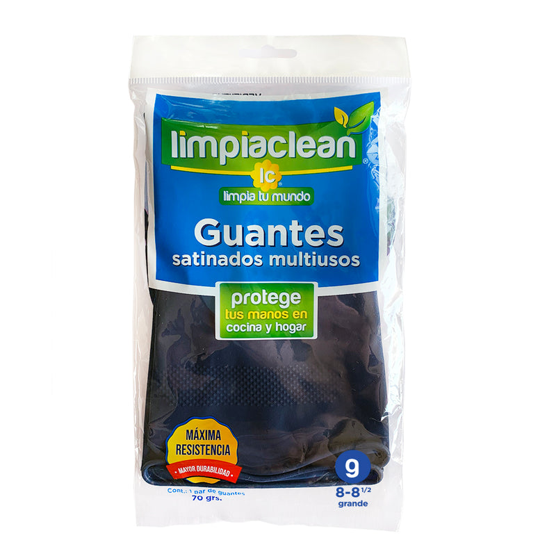 Caja de Guantes de Latex Satinados Multiusos Azul con 50 pzs