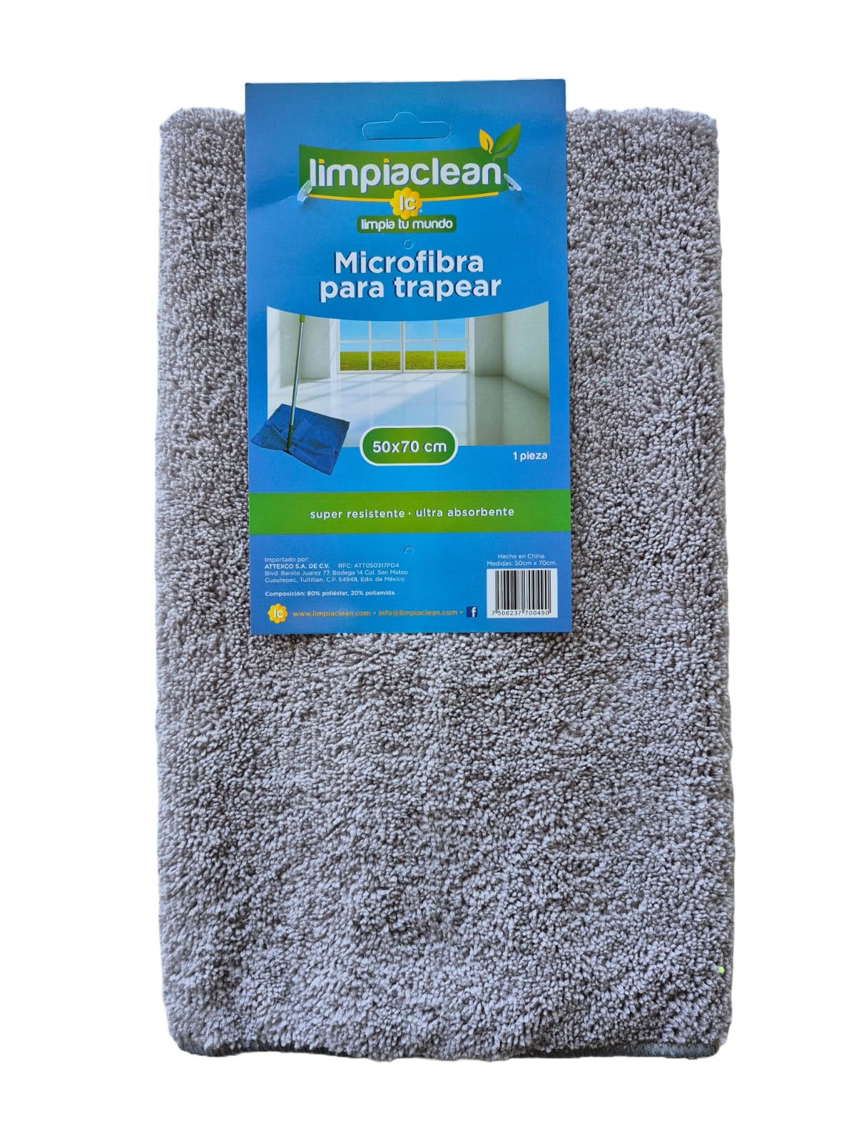 Microfibra para trapear Limpiaclean 50x70 cm afelpado
