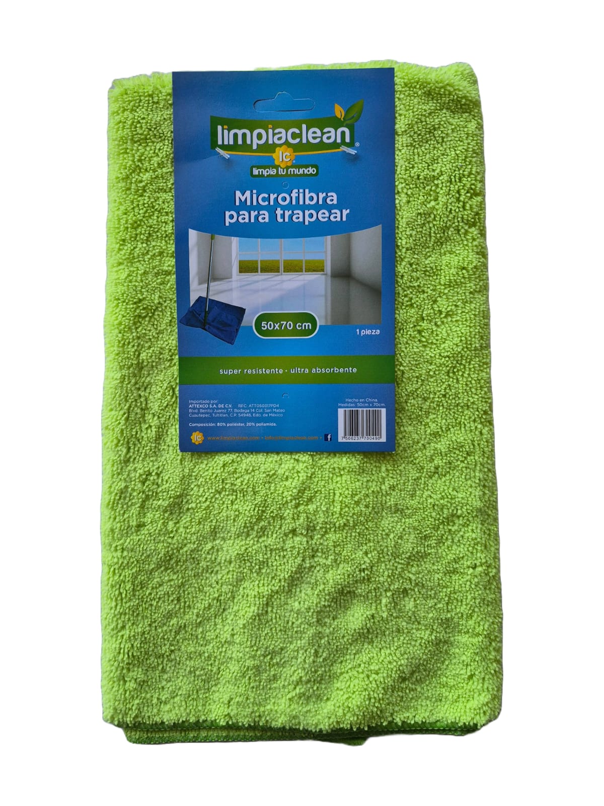 Microfibra para trapear Limpiaclean 50x70 cm afelpado