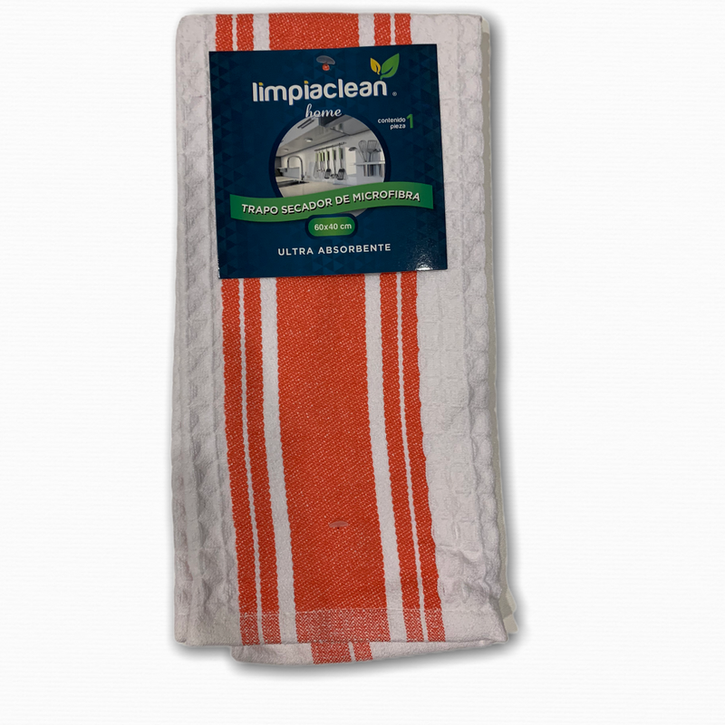 Caja de Secador Microfibra Superior Waffle Limpiaclean 60X40 cm con 24 pzs