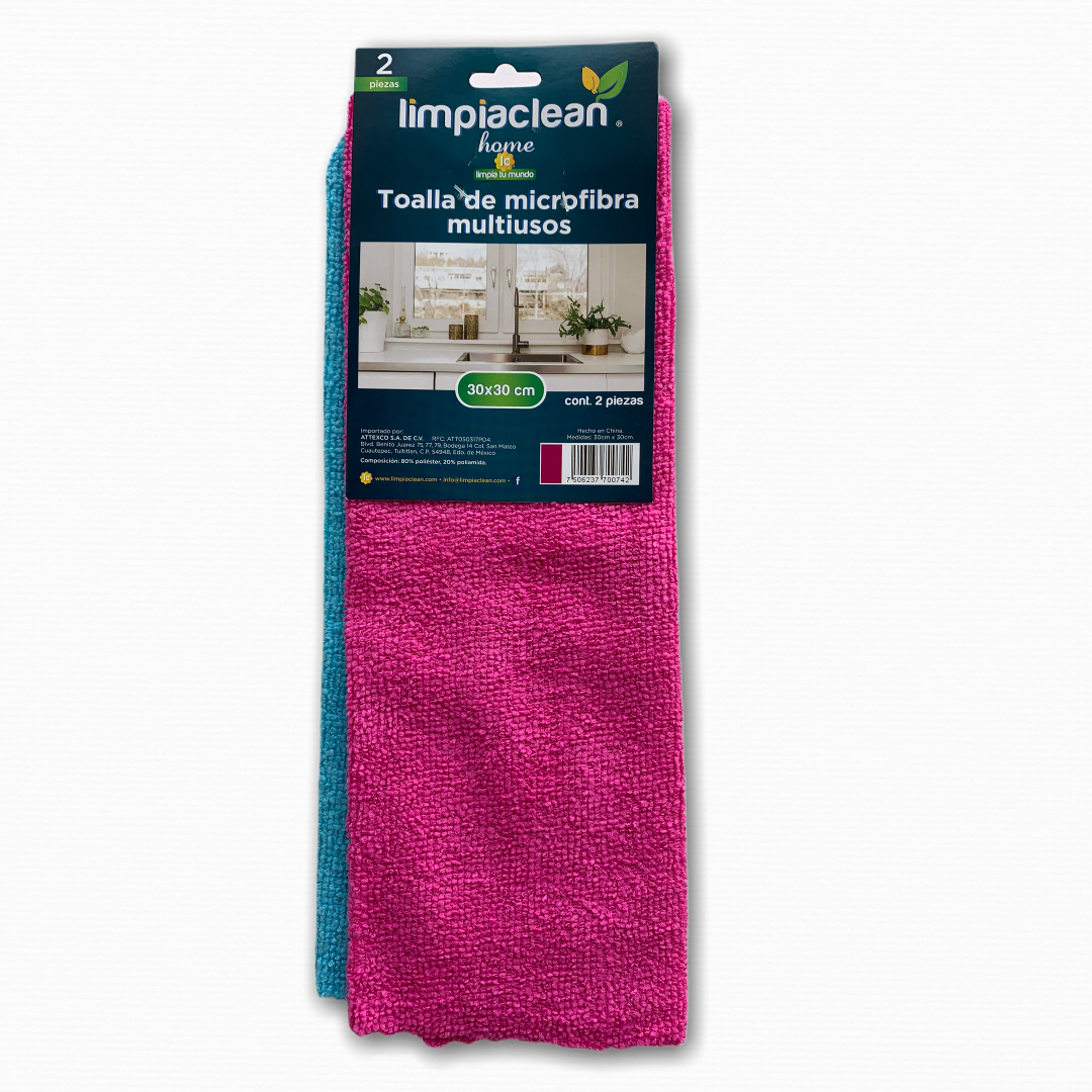 Caja de Microfibra Limpiaclean 2 Pack 30x30 cm con 36 pzs