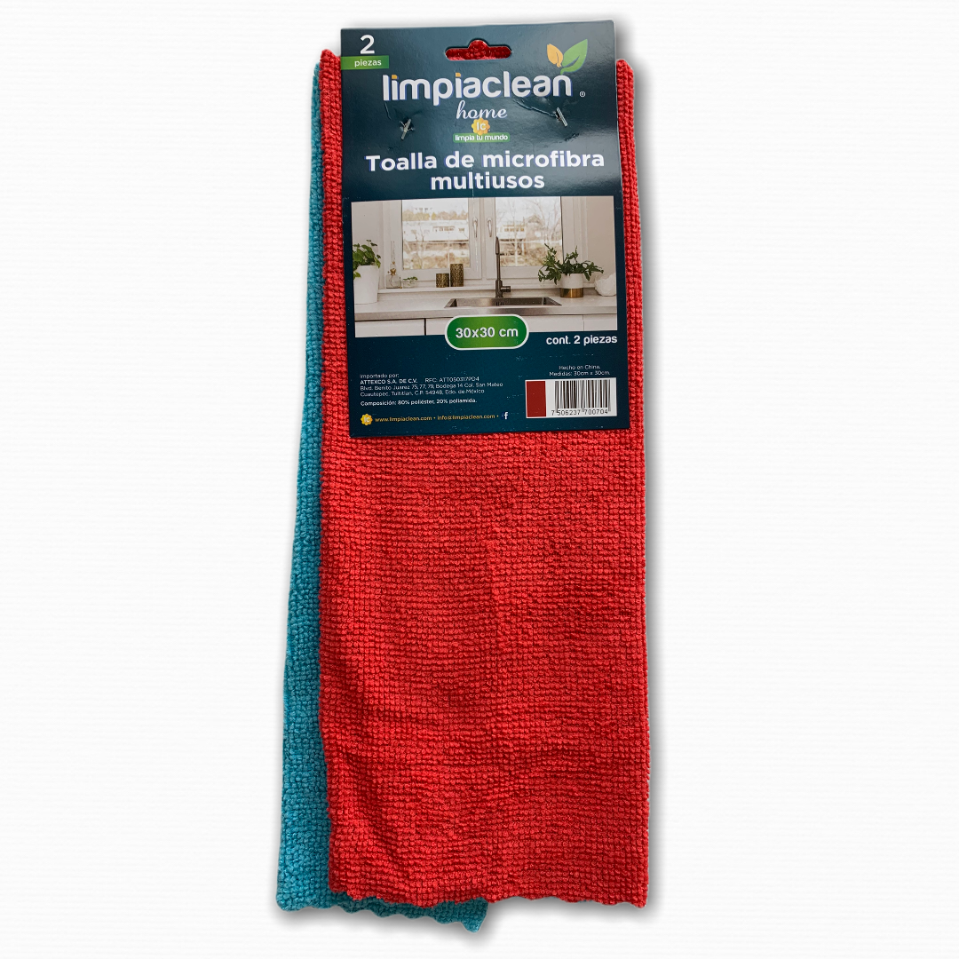 Caja de Microfibra Limpiaclean 2 Pack 30x30 cm con 36 pzs