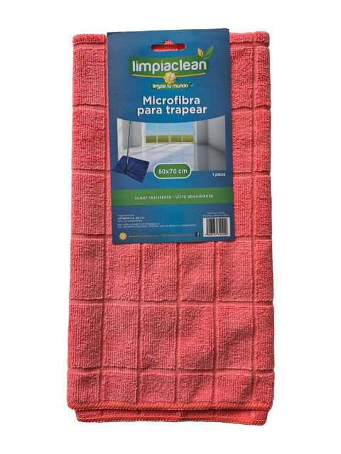 Microfibra para trapear Limpiaclean 50x70 cm con textura de cuadros