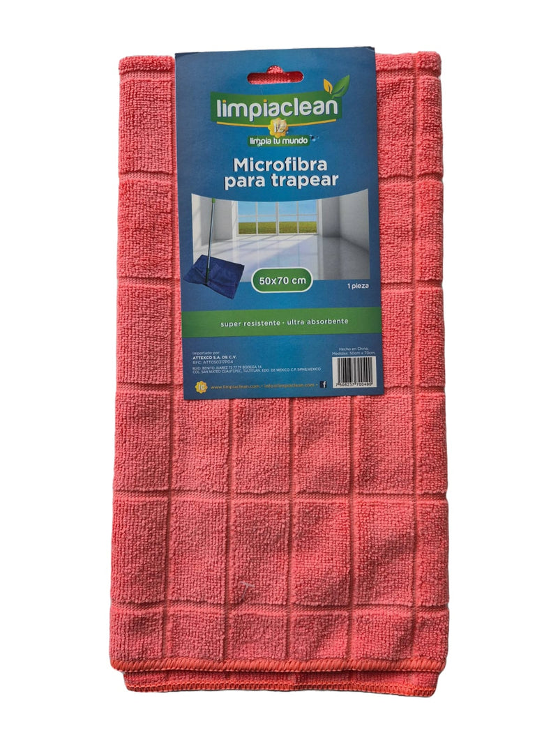 Microfibra para trapear Limpiaclean 50x70 cm con textura de cuadros