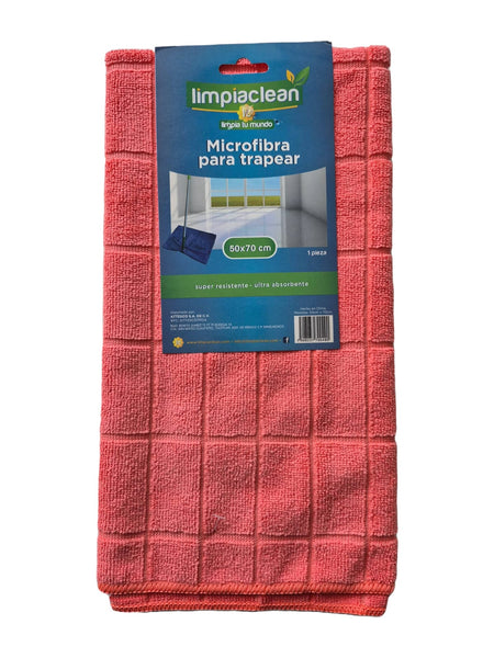 Microfibra para trapear Limpiaclean 50x70 cm con textura de cuadros