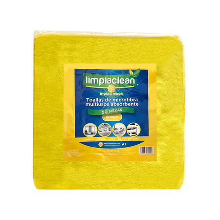 50 Pack Microfibra Limpiaclean 30x30 cm