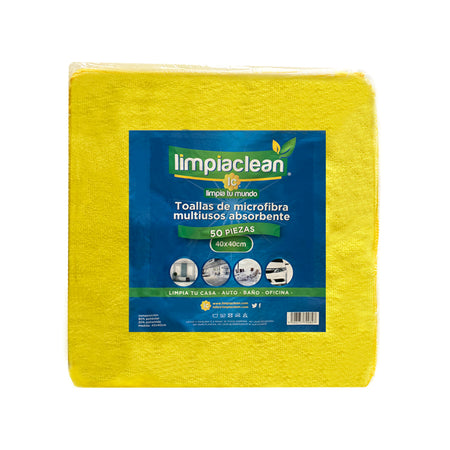 50 Pack Microfibra Limpiaclean 40x40 cm