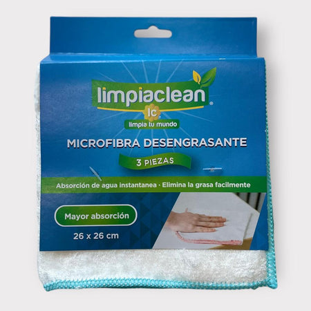 Microfibra Desengrasante 3 pack 26x26 cm.