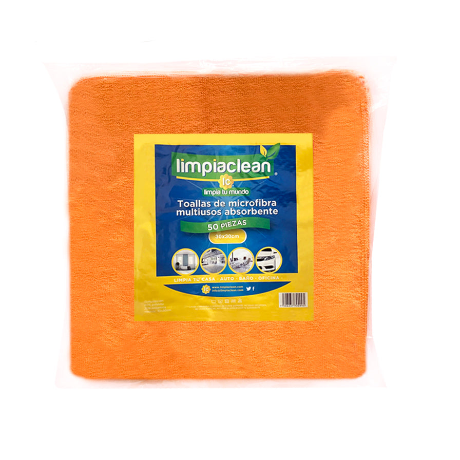 50 Pack Microfibra Limpiaclean 30x30 cm