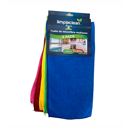5 Pack Microfibra Limpiaclean 35x35 cm